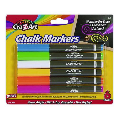 Image of Cra-Z-Art® 10873-24 Chalk Markers, Assorted Colors, 6/Pack
