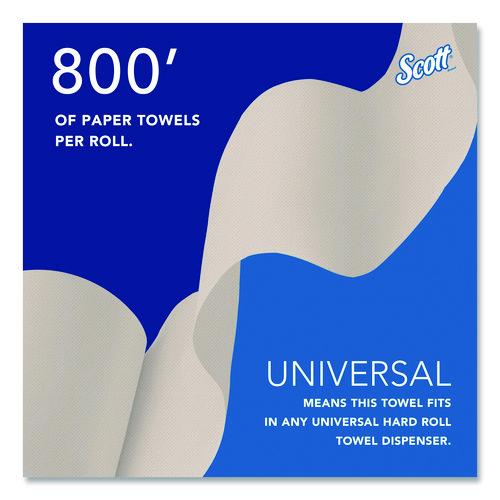 Image of Scott® 56758 Essential 100% Recycled Fiber Hard Roll Towel, 1-Ply, 8" x 800 ft, 1.5" Core, Brown, 6 Rolls/Carton
