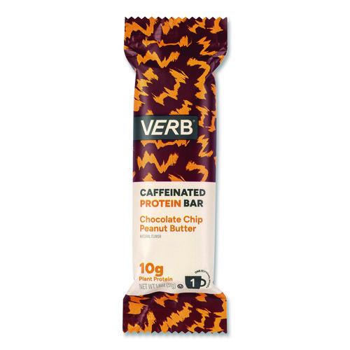 Image of VERB EnergyÂ® Caffeinated Protein Bar, Chocolate Chip Peanut Butter, 1.8 oz Bar, 12/Box