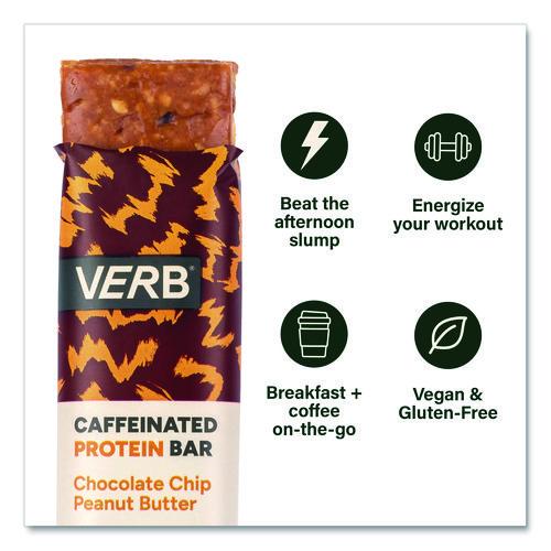 Image of VERB EnergyÂ® Caffeinated Protein Bar, Chocolate Chip Peanut Butter, 1.8 oz Bar, 12/Box