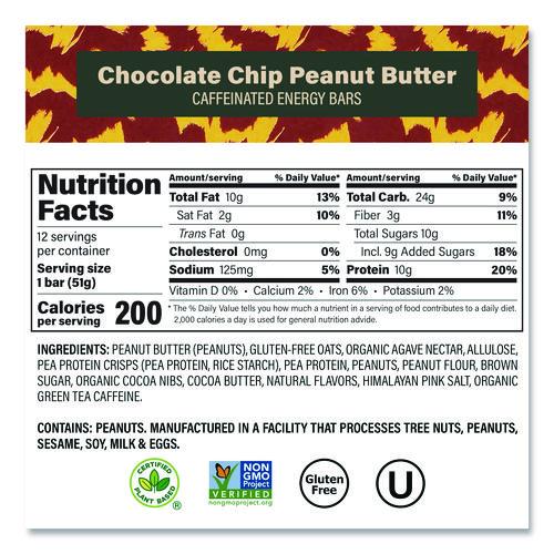 Image of VERB EnergyÂ® Caffeinated Protein Bar, Chocolate Chip Peanut Butter, 1.8 oz Bar, 12/Box