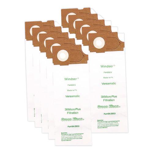 Image of Green Klean® GK-2003-P Replacement Vacuum Bags, Fits Allstar Javelin/triple S Prosense Ii/windsor Versamatic, 10/pack