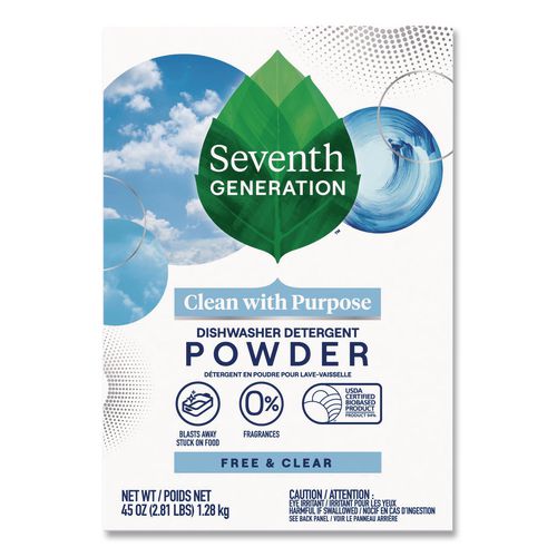 Image of Seventh Generation® 22150 Automatic Dishwasher Powder, Free and Clear, 45 oz Box