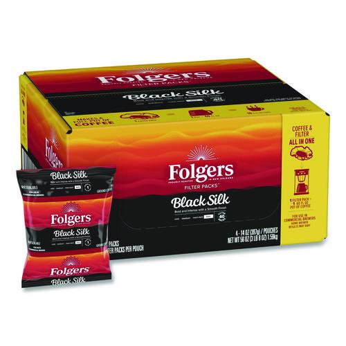 Image of Folgers® 2550000016 Coffee Filter Packs, Black Silk, 1.4 Oz Pack, 40packs/carton