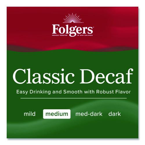 Image of Folgers® 2550030406 Classic Decaf Ground Coffee, Classic Roast Decaffeinated, 19.2 oz, Can, 6/Carton