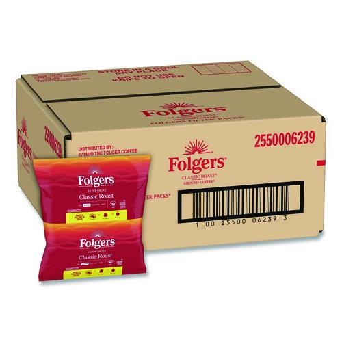 Image of Folgers® 2550006239 Coffee Filter Packs, Classic Roast, .9 Oz, 10 Filters/pack, 4 Packs/carton