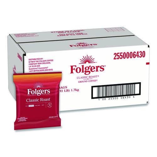 Image of Folgers® 2550006430 Classic Roast Ground Coffee Fraction Pack, 1.5 oz, 42/Carton