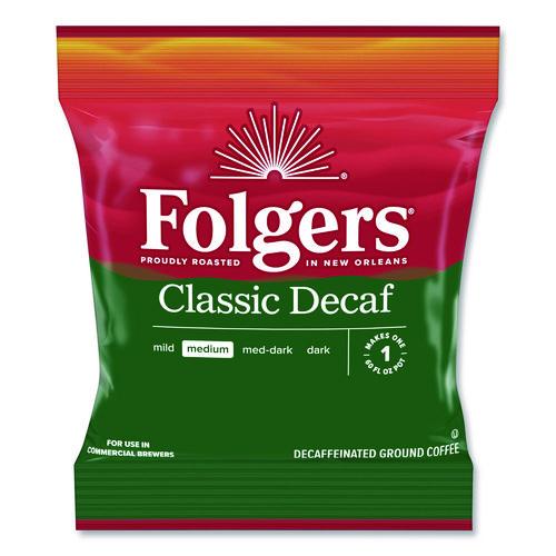 Image of Folgers® 2550006433 Classic Decaf Ground Coffee Fraction Pack, Classic Roast Decaf, 1.5 oz, 42/Carton