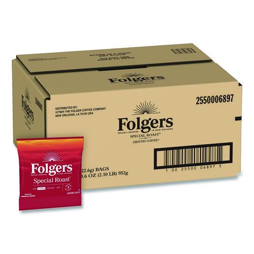 Image of Folgers® 2550006897 Special Roast Ground Coffee Fraction Pack, 0.8 oz, 42/Carton