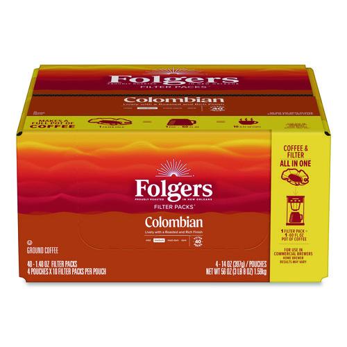 Image of Folgers® 2550010107 Coffee Filter Packs, 100% Colombian, 1.4 Oz Pack, 40/carton