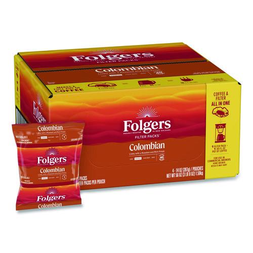 Image of Folgers® 2550010107 Coffee Filter Packs, 100% Colombian, 1.4 Oz Pack, 40/carton