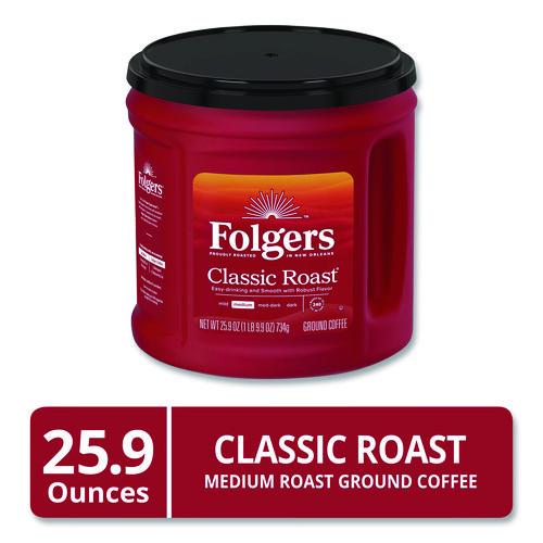 Image of Folgers® 2550030407 Coffee, Classic Roast, Ground, 25.9 Oz Canister, 6/carton