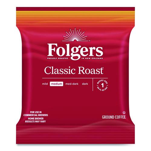Image of Folgers® 2550020457 Classic Roast Ground Coffee Fraction Pack, 1.2 oz Packets, 42/Carton