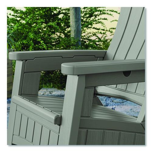 Image of Suncast® BMAC1000DG Adirondack Chair with Storage, Supports Up to 375 lb, 14.5" Seat Height, 30" x 32.5" x 38.5", Dove Gray