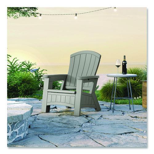 Image of Suncast® BMAC1000DG Adirondack Chair with Storage, Supports Up to 375 lb, 14.5" Seat Height, 30" x 32.5" x 38.5", Dove Gray
