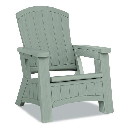 Image of Suncast® BMAC1000DG Adirondack Chair with Storage, Supports Up to 375 lb, 14.5" Seat Height, 30" x 32.5" x 38.5", Dove Gray