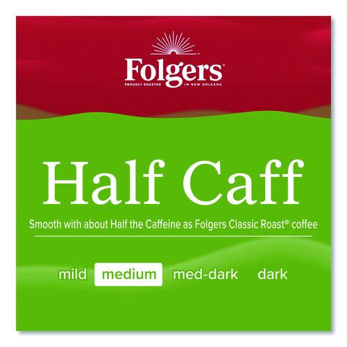 Image of Folgers® 2550030444 Half Caff Ground Coffee, 22.6 oz Canister, 6/Carton