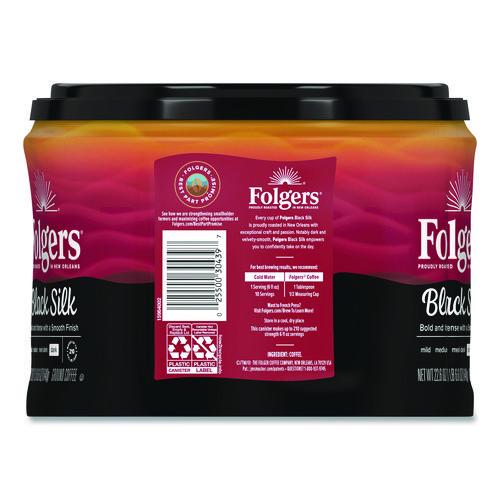Image of Folgers® 2550030439 Black Silk Ground Coffee, 22.6 oz Canister