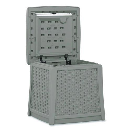 Image of Suncast® BMDB1310DG Elements End Table with Storage, Square, 18.75w x 18.75d x 18h, Dove Gray Top, Dove Gray Base