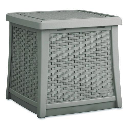 Image of Suncast® BMDB1310DG Elements End Table with Storage, Square, 18.75w x 18.75d x 18h, Dove Gray Top, Dove Gray Base