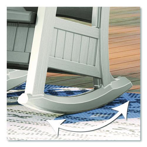 Image of Suncast® BMRC1020 Rocking Chair with Storage, Supports Up to 375 lb, 17.25" Seat Height, 29.75" x 35" x 40.5", Dove Gray/Ice Cube