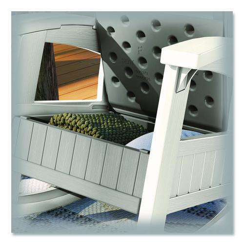 Image of Suncast® BMRC1020 Rocking Chair with Storage, Supports Up to 375 lb, 17.25" Seat Height, 29.75" x 35" x 40.5", Dove Gray/Ice Cube