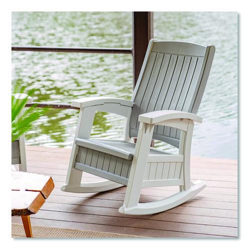 Image of Suncast® BMRC1020 Rocking Chair with Storage, Supports Up to 375 lb, 17.25" Seat Height, 29.75" x 35" x 40.5", Dove Gray/Ice Cube