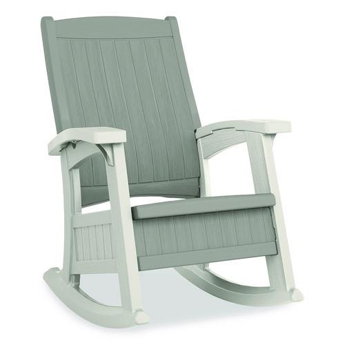 Image of Suncast® BMRC1020 Rocking Chair with Storage, Supports Up to 375 lb, 17.25" Seat Height, 29.75" x 35" x 40.5", Dove Gray/Ice Cube