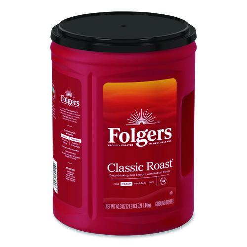 Image of Folgers® 2550030419 Classic Roast Ground Coffee, 40.3 oz Canister, 6/Carton