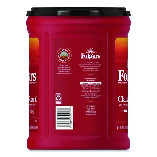 Image of Folgers® 2550030419 Classic Roast Ground Coffee, 40.3 oz Canister, 6/Carton