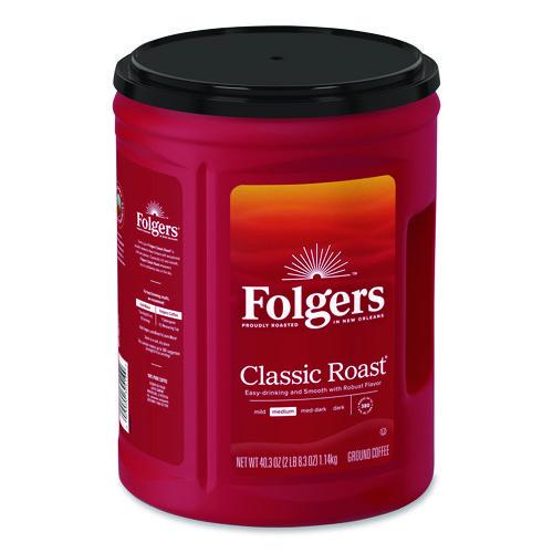 Image of Folgers® 30419EA Classic Roast Ground Coffee, Classic Roast, 40.3 oz Canister