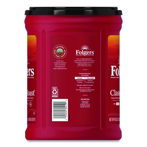 Image of Folgers® 30419EA Classic Roast Ground Coffee, Classic Roast, 40.3 oz Canister