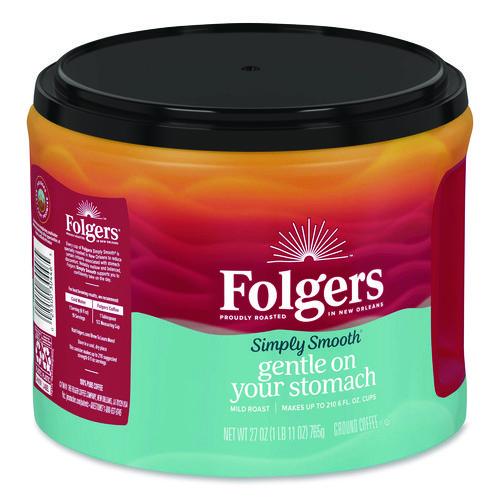 Image of Folgers® 30446 Simply Smooth Ground Coffee, Gentle On Your Stomach, 27 oz Canister