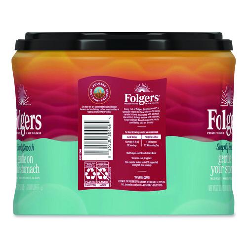 Image of Folgers® 30446 Simply Smooth Ground Coffee, Gentle On Your Stomach, 27 oz Canister