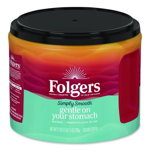Image of Folgers® 30446 Simply Smooth Ground Coffee, Gentle On Your Stomach, 27 oz Canister