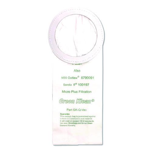 Image of Green Klean® GK-Q-VAC-P Replacement Vacuum Bags, Fits Nss Outlaw/proteam Quartervac/sandia/sanitaire, 10/pack