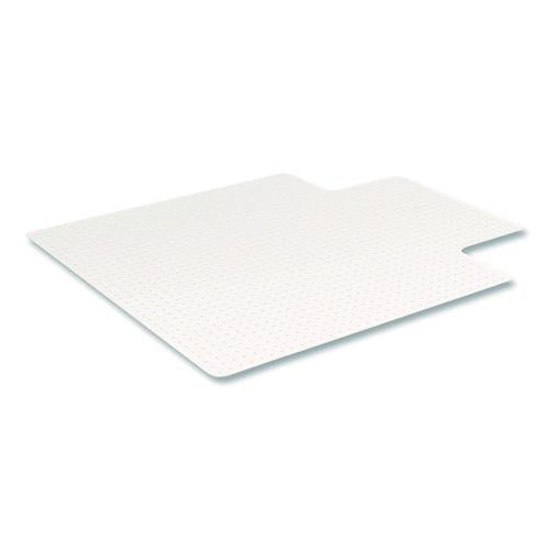 Image of deflecto® CM1K112OCB OceanMat Carpet Chair Mat for Flat Pile Carpeted Floors, Rectangular with Lip, Straight Edges, 36" x 48", Clear
