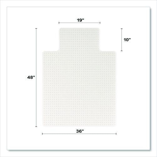 Image of deflecto® CM1K112OCB OceanMat Carpet Chair Mat for Flat Pile Carpeted Floors, Rectangular with Lip, Straight Edges, 36" x 48", Clear