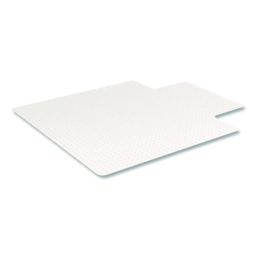 Image of deflecto® CM1K232OCB OceanMat Carpet Chair Mat for Flat Pile Carpeted Floors, Rectangular with Lip, Straight Edges, 45" x 53", Clear