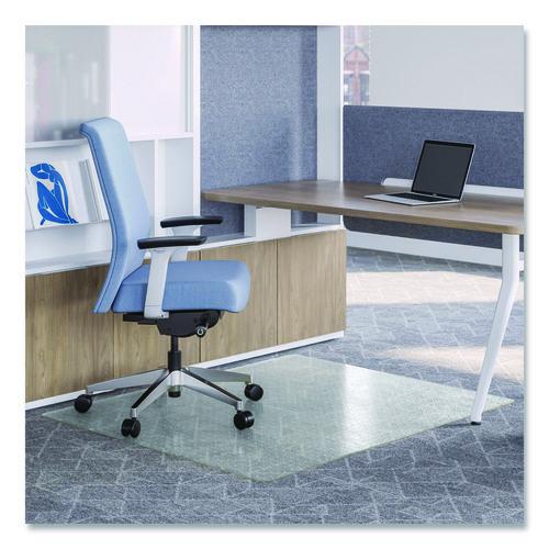 Image of deflecto® CM1K442FOCB OceanMat Carpet Chair Mat for Flat Pile Carpeted Floors, Rectangular, Straight Edges, 46" x 60", Clear