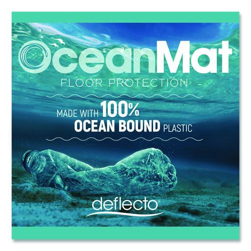 Image of deflecto® CM2G112OCB OceanMat Hard Floor Chair Mat for Hard Floors, Rectangular with Lip, Straight Edges, 36" x 48", Clear