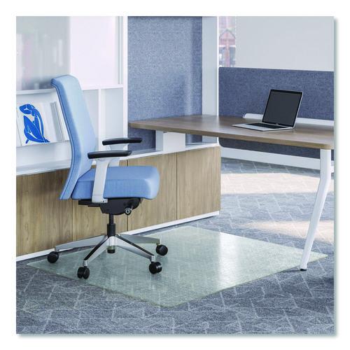 Image of deflecto® CM1K142OCB OceanMat Carpet Chair Mat for Flat Pile Carpeted Floors, Rectangular, Straight Edges, 36" x 48", Clear