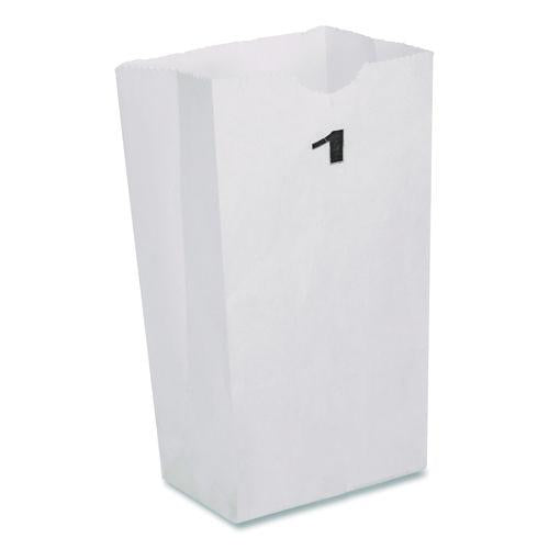 Image of Ross & Wallace Paper Products 120301500PK/BL Grocery Paper Bags, 1# Size, 30# Basis Weight, 3.5" x 2.25" x 6.63", White, 500/Bundle