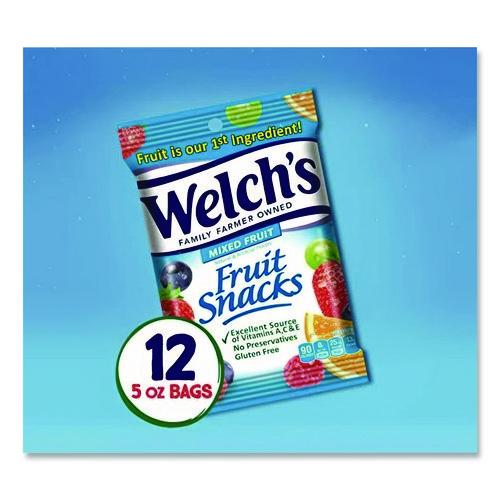 Image of Welch's® PIM05098 Fruit Snacks, Mixed Fruit, 5 Oz Pouch, 12/carton