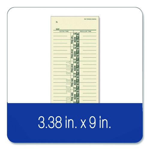 Image of Adams® 9656-200 Time Cards for Acroprint, Amano and Lathem Time Clocks, One Side, 3.38 x 9, 200/Pack