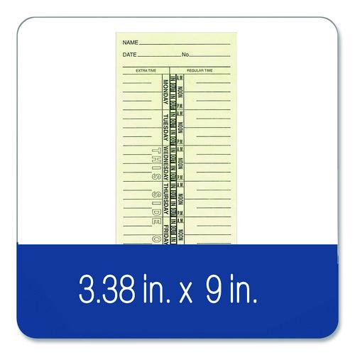 Image of Adams® 9659-200 Time Cards for Acroprint, Amano and Lathem Time Clocks, One Side, Weekly, 3.38 x 9, 200/Pack