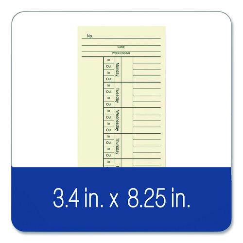 Image of Adams® 9660-200 Time Cards for Acroprint, Amano and Lathem Time Clocks, Two Sides, 3.4 x 8.25, 200/Pack