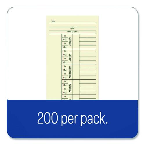 Image of Adams® 9660-200 Time Cards for Acroprint, Amano and Lathem Time Clocks, Two Sides, 3.4 x 8.25, 200/Pack