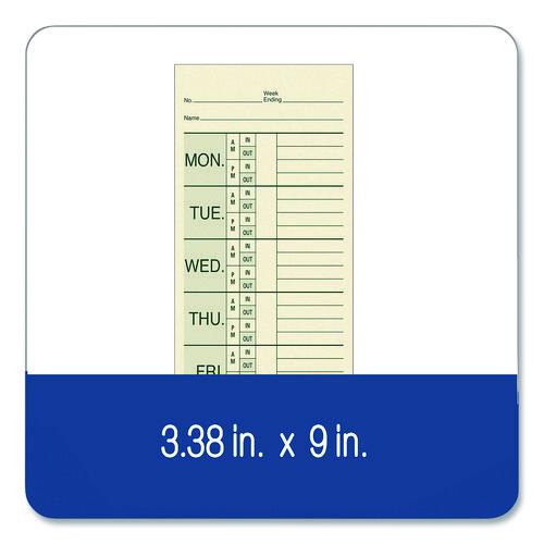 Image of Adams® 9791-200 Time Cards for Pyramid 1000 Time Clock, Two Sides, 3.38 x 9, 200/Pack