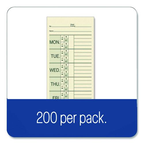 Image of Adams® 9791-200 Time Cards for Pyramid 1000 Time Clock, Two Sides, 3.38 x 9, 200/Pack